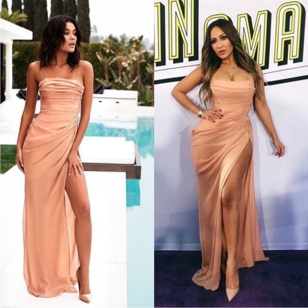 HOUSE OF CB 'Nastassia' Rose Gold Corseted Maxi Dress